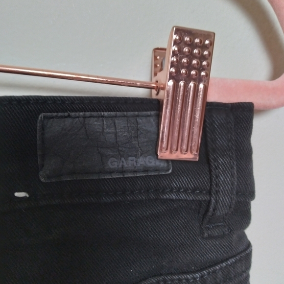 Garage Black Denim Retro High Waist Cut Off Shorts Size 3 - Picture 4 of 12